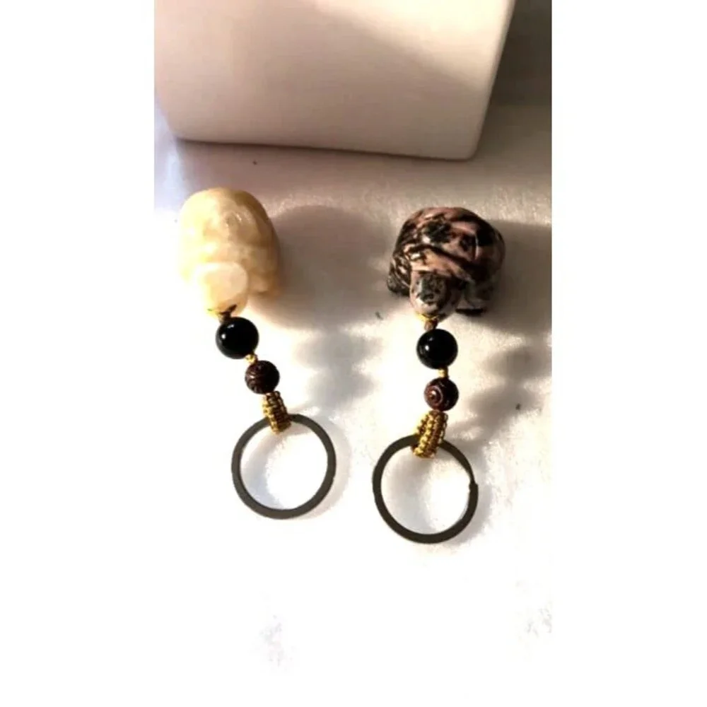 Adorable Carved Turtle Keychain